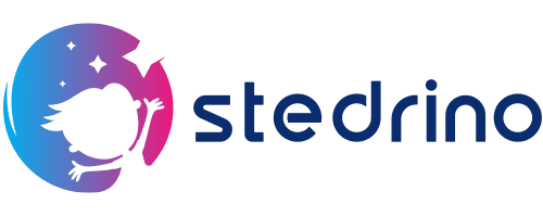 Stedrino Kids Wear 4 Stedrino logo with gradient icon and navy wordmark